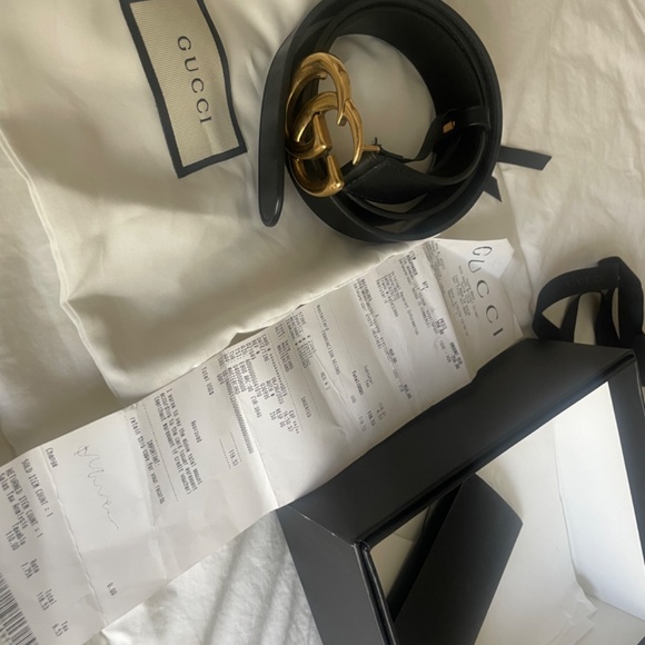 Gucci Leather Belt with double G buckle main image 5